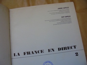La France en Direct 2. J&G Capelle - podręcznik j.