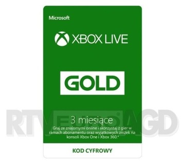 Xbox Live Gold 3 MIESIĄCE EU PL