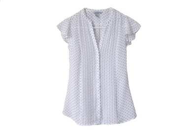 H&M bluzka-koszula w groszki z pliskami.34/36