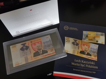 Lech Kaczyński Banknot NISKI NUMER 986/87/88