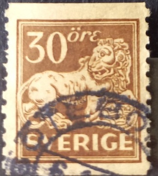 Znaczek pocztowy Szwecja 1920r.Stojący Lew.