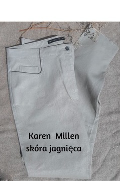 Karen Millen spodnie z naturalnej skóry jagnięcej r.44