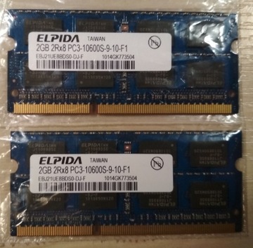 Pamięć RAM DDR3 Elpida 4GB (2*2GB) 1333MHz