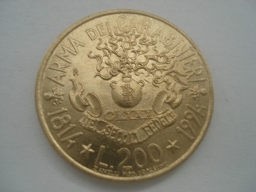 Włochy 200 lirów 1994