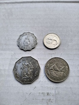 Zestaw monet Malta 10 i 50 cents, 5 mils, monety