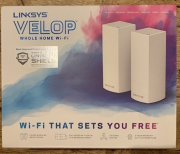 Linksys Velop Mesh Wi-Fi 2200 Mb/s, zestaw 2 szt.