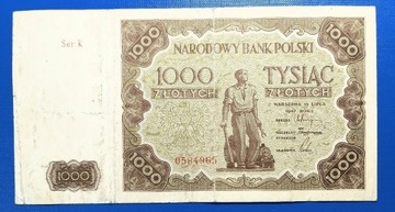 Banknot , 1000 złotych 1947