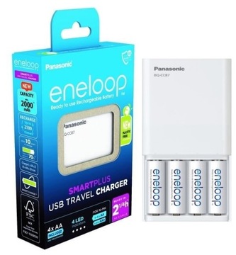 Ładowarka Eneloop BQ-CC87 + 4 aku AA 2000 mAh