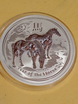 Rok konia lunar uncja srebra 1 dolar