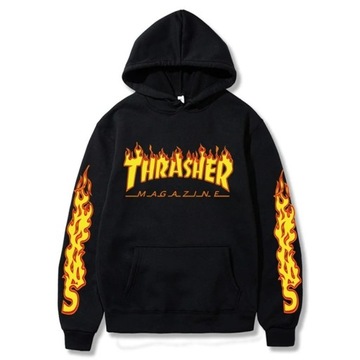 Bluza męska z kapturem nowa z napisem THRASHER 