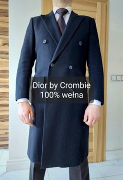Płaszcz dwurzędowy męski 100%wełna Dior by Crombie