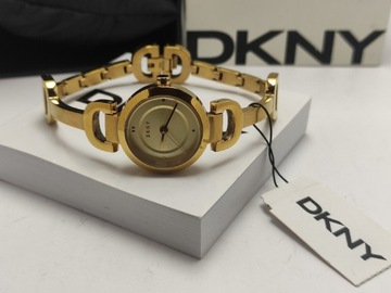 Zegarek damski DKNY ze złotą bransoletką 