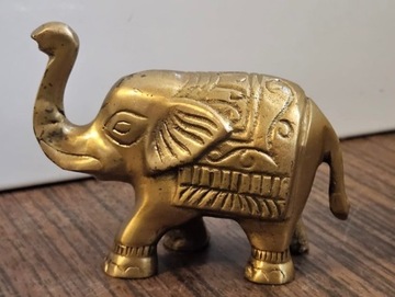 Słoń mosiężna figurka z mosiądzu ładna 