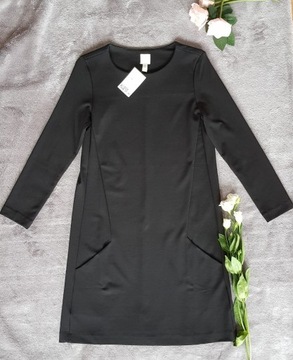 Sukienka tunika czarna HM S