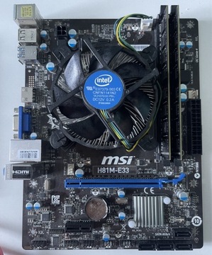 MSI H81M-E33 + i5 4690 + 16 GB DDR3 + gratis