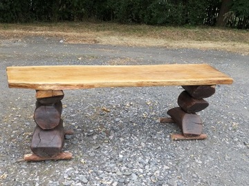 Ławeczka ławka stołek ogrodowa dębowa