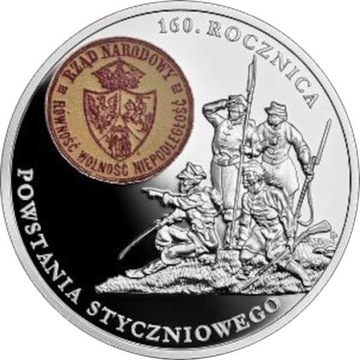 20 zł 160 rocznica Powstania Styczniowego + folder