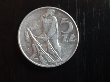 5 złotych , 1974 , Rybak , SKRĘTKA 140 stopni 