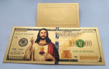Banknot pozłacany 24k  JEZUS - USA - z BŁĘDEM!!! 