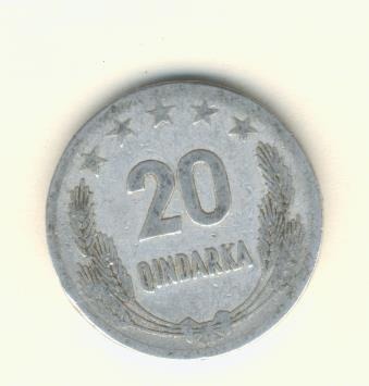 Albania  20 quidarek  1944 - 1969 