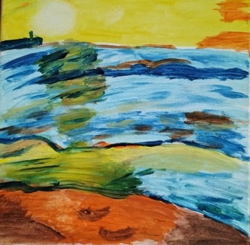 Sprzedam Obraz " Zachód Słońca nad morzem"