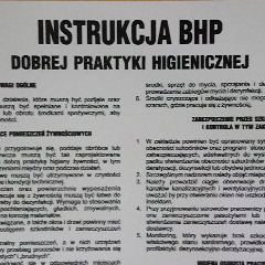 INSTRUKCJA BHP dobrej praktyki higienicznej