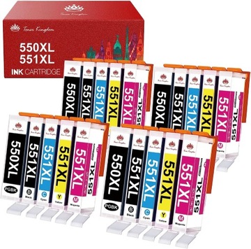 Tusze Toner Kingdom 20 Pack 550XL 551XL do Canon 