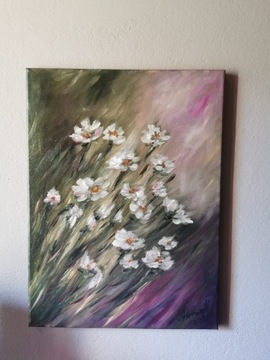 Obraz olejny kwiaty 