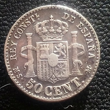 A30 Hiszpania 50 centimos 1880 Alfonso XII