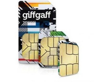 Karta SIM bez rejestracji Giff Gaff SIM + 5 funtów