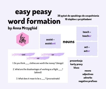 easy peasy word formation słowotwórstwo speaking 