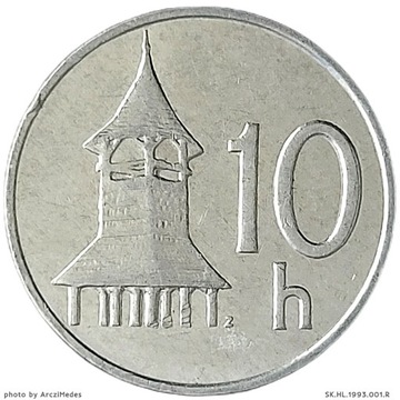 10 halerzy 1993, Słowacja