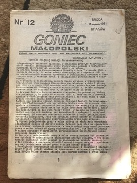 Goniec Małopolski nr 12 środa 14 stycznia  1981
