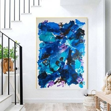 Obraz nowoczesny abstrakcja DEEP BLUE 70x100