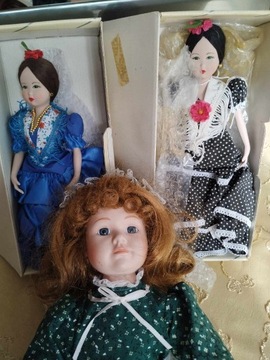 śliczne lalki lalka porcelanowa 3 sztuki 