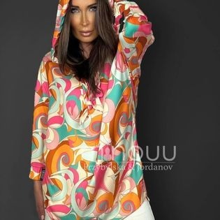 BLUZA KOSZULA Z KAPTUREM CINDY MINOUU MULTICOLOR R