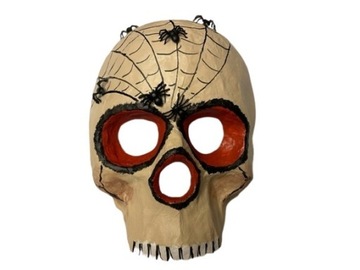 Maska czaszka halloween pajęczyna pająk