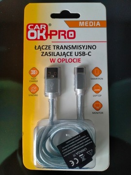 Kabel USB typu C 1m oplot NOWY