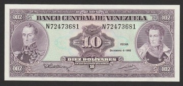 Wenezuela 10 bolivares 1992 - stan bankowy UNC