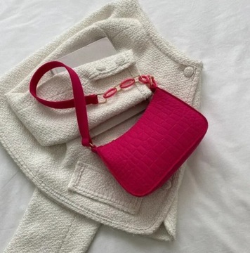 Nowa torebka na ramię różowa Filcowa Luksusowa Mała Damska