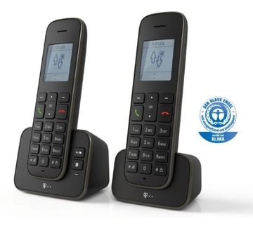 Telefon bezprzewodowy Telekom Sinus A 207 Duo w kolorze czarnym