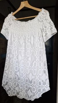 Sukienka biała koronka lato Włoska unisex 