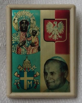 Odznaka Jan Paweł II Matka Boska orzeł lata 80