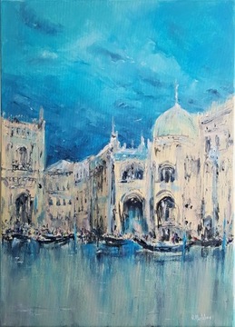 Obraz ręcznie malowany Akryl 50x70 cm Wenecja