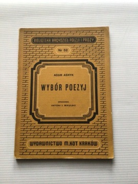 WYBÓR POEZYJ. ADAM ASNYK 1949