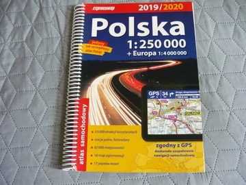 Polska Atlas samochodowy 1:250 000 ExpressMap 2020