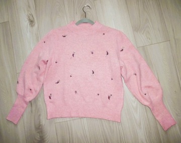 Różowy sweterek sweter z haftem SPRINGFIELD L 40