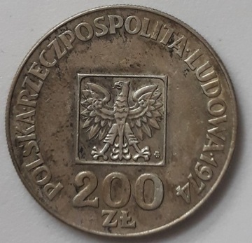 Polska 200 złotych, 1974 30 lat PRL , Srebro