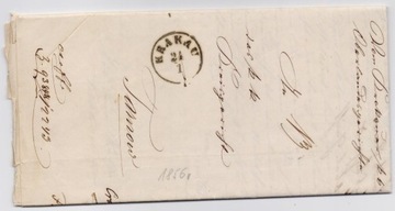 Kraków - list do Tarnowa z 1856 rok