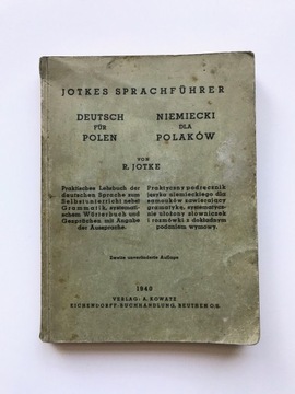 Książka Jotkes Sprachfuhrer Deutsch fur Polen 1940